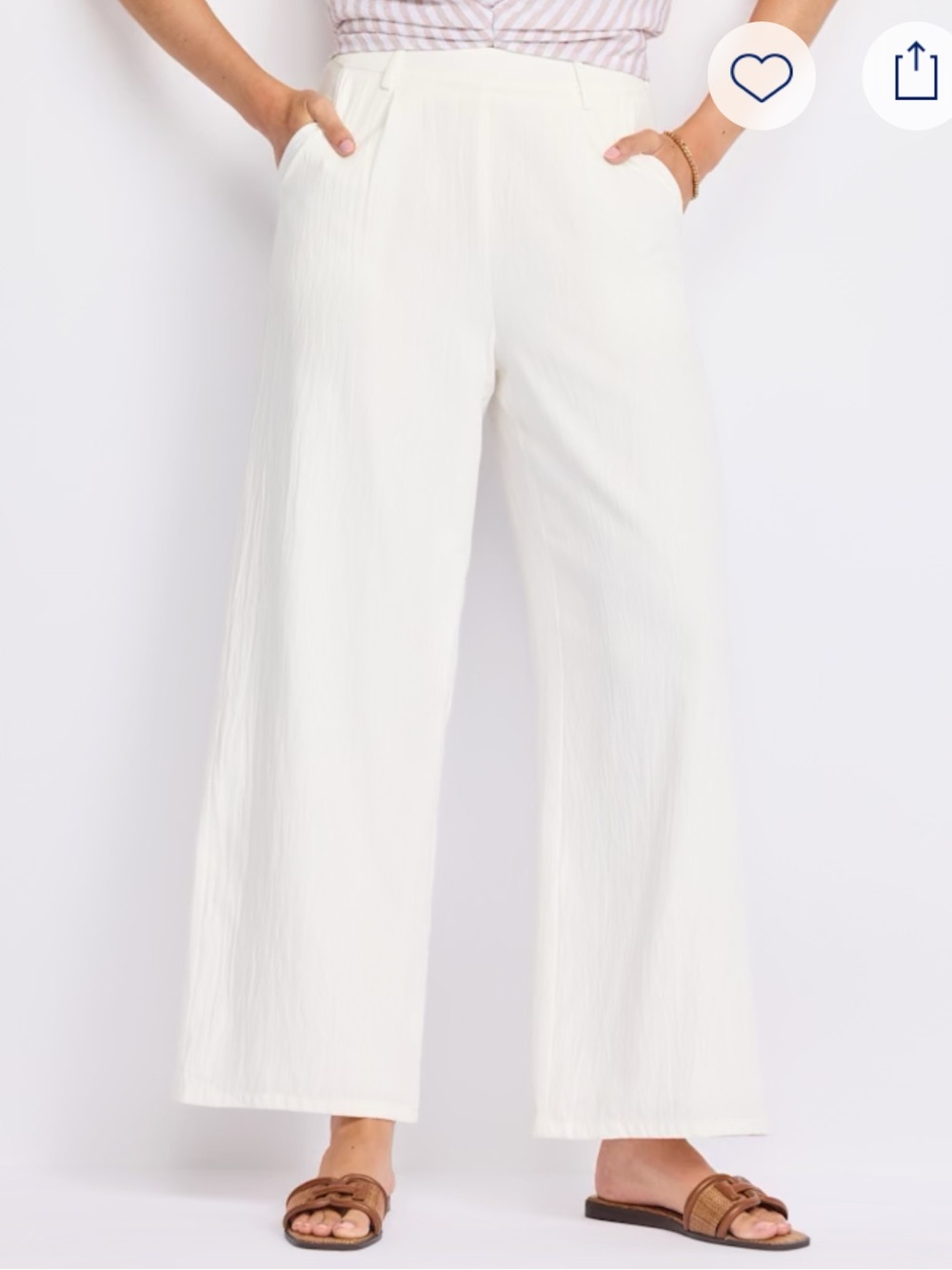 Wide-Leg Pants in White — Classic Women's Trousers